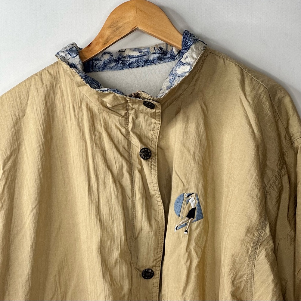 VTG Sequence Gold Fleece Zip Up Button Up Jacket Coat - Picture 3 of 8